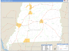 East Feliciana Parish (County), LA Digital Map Basic Style